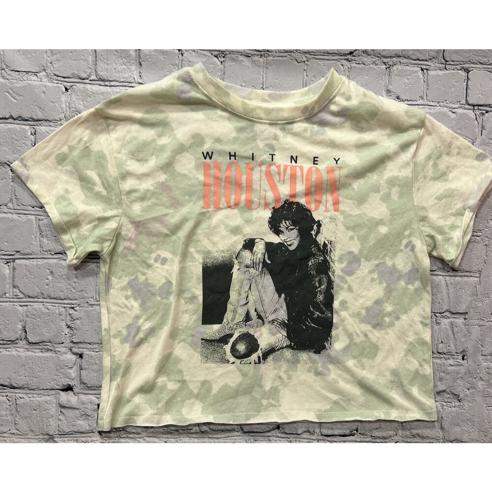 Whitney Houston Tie-Dye Short Sleeve Graphic T-Shirt - Green/Purple Girls S New
